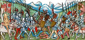 John Hunyadi in the Hussite Campaign, as depicted in the Johannes de Thurocz Chronicle.