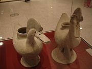 Duck-shaped pottery at the National Museum of Korea.