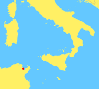 Location of Carthage, center of the Donatist controversy.