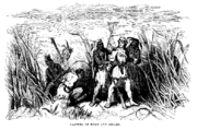 "Capture of Boone and Stuart" from Life & Times of Col. Daniel Boone by Cecil B. Hartley (1859)