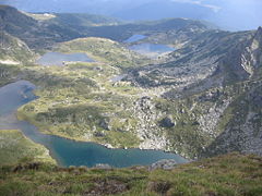 The seven Rila lakes in Bulgaria