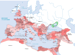 The extent of the Roman Empire under Trajan, 117 C.E.