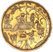 Ancient Iranians attached great importance to music and poetry, as they still do today. This seventh century plate depicts Sassanid era musicians