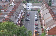 Terraced houses are typical in inner cities and places of high population density
