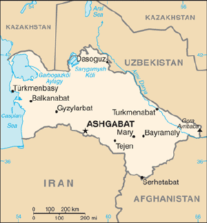 Map of Turkmenistan