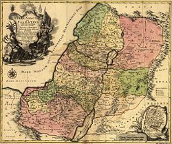 1759 map of the tribal allotments of Israel