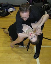 Mambo can be danced simply or with highly stylized moves such as the "dip" pictured here.