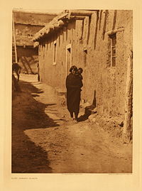 Zuni street scene photographed by Edward S. Curtis, 1926