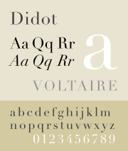 Didot type Revival designed in 1991 by Adrian Frutiger for Linotype foundry.