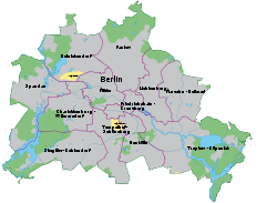 Map of Berlin and its districts.