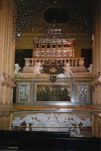 Casket of Saint Francis Xavier in the Basilica of Bom Jésus in Goa