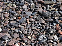 Gravel (largest fragment in this photo is about four cm)