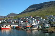 Small shipyard in Klaksvík (Faroe Islands), repairing fishing vessels.