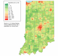 Indiana Population Density Map