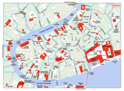 A map of the historical heart of Venice.