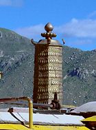A Dhvaja on the roof