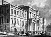 Old College, Edinburgh as it was before the Dome was added in 1887, two years after Muir's term began.