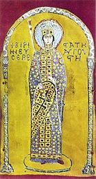 The Byzantine Empress Irene ended the first iconloclastic period by her support of the Second Council of Nicaea.