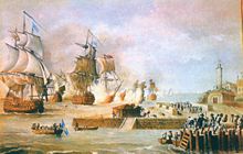 Attack at Cartagena de Indias by the English in 1741, oil on canvas, eighteenth century.