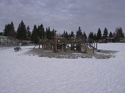 Playground outside of Calgary Science School in Calgary, Alberta, Canada.