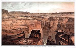 The Grand Canon at the foot of the Toroweap-Looking East by William Henry Holmes, 1882.
