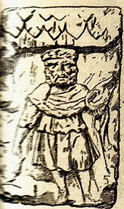 A three-headed image of a Celtic deity interpreted as Mercury and now believed to represent Lugus.