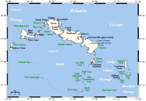 Map of Turks and Caicos Islands