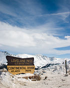 The Continental Divide dips down to 11,990 feet (3,655 m) at Loveland Pass.
