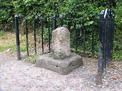 Remains of one of four medieval stone boundary markers for the sanctuary of Saint John of Beverley in the East Riding of Yorkshire