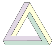 The Penrose triangle, an example of a paradox illusion