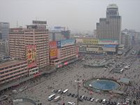 Zhengzhou, China - the square in front of the railway station