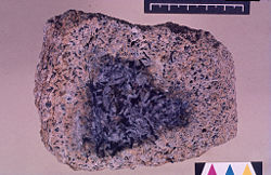 Bauxite showing a core of unweathered rock.