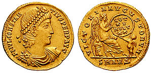 Proponents of Arianism and semi-Arianism prospered under the 24-year reign of Constantius II, shown above. After a struggle during the reign of Julilan the Apostate, they regained a favored position under Valens.