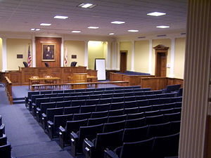 Cumberland School of Law's Cordell Hull Moot Court Room--Portrait at head of room