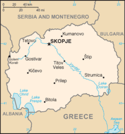 Political map of Macedonia.