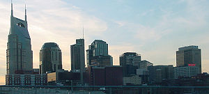 The skyline of Nashville, Tennessee
