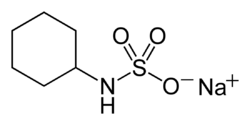 Skeletal formula of sodium cyclamate.