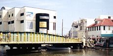 The Swing Bridge, on Haulover Creek. Belize City.