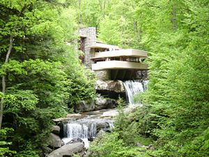 Fallingwater, the most famous of Frank Lloyd Wright's private homes