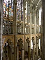 The arcade, gallery and clerestory of the east end.