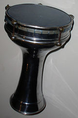 Turkish metal Tarabuka, or goblet drum.