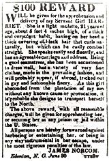 Reward noticed issued for the return of Harriet Jacobs