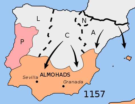 Image:Mapa reconquista almohades-en.svg