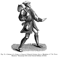 Costume of a Vilain or Peasant, Fifteenth Century, from a fifteenth-century miniature of the "Danse Macabre," Bibliothèque nationale, Paris, Ms 7310