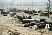 Highway 80 in Kuwait on April 18, 1991. The "Highway of Death".