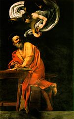 The Inspiration of Saint Matthew by Caravaggio