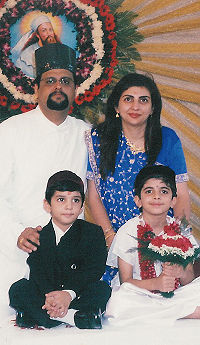 Modern Parsi family in traditional costume, 2006