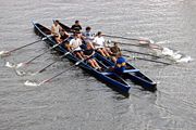 A present scull training on catamaran.
