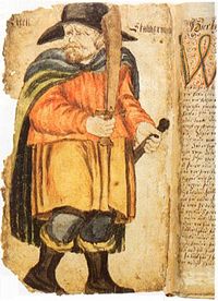 Egill Skallagrímsson in a seventeenth century manuscript of Egils Saga