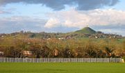 Glastonbury Tor from the nearby town of Street.